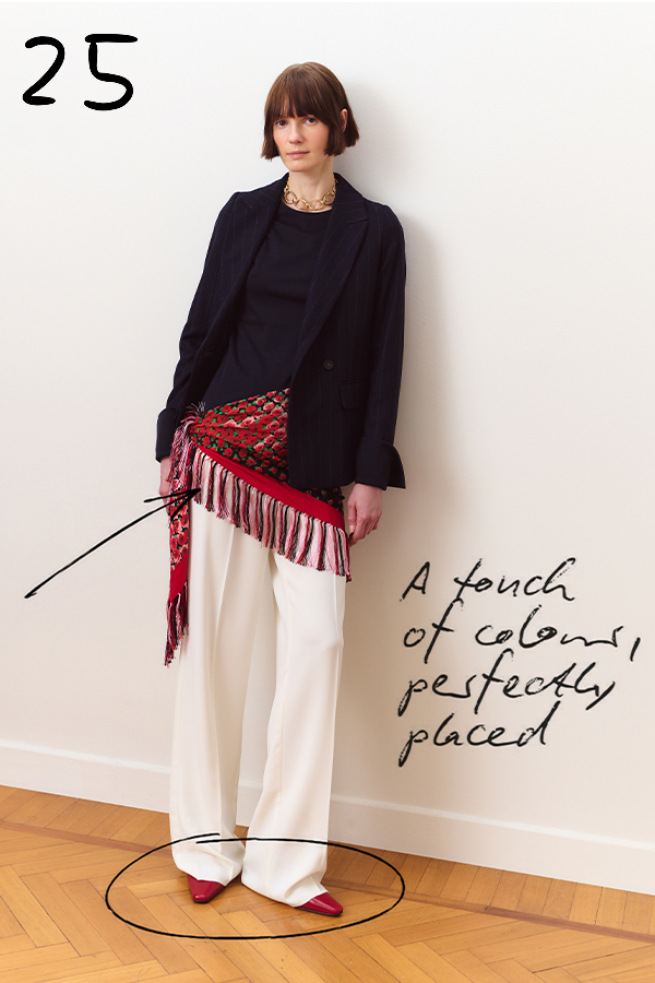Gemustertes Foulard mit Fransen